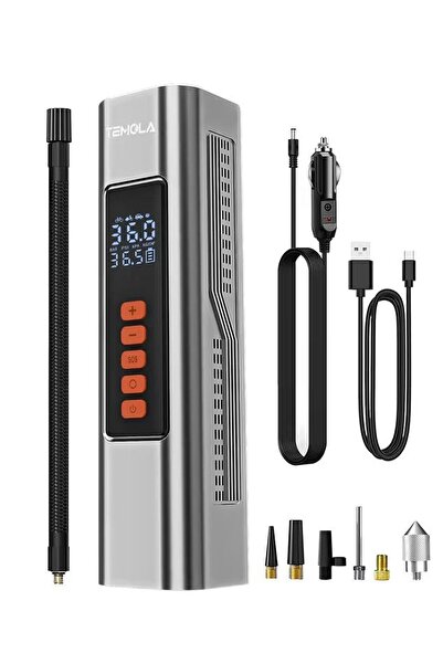 TEMOLA Compresor Electric Portabil TN12 – 150 PSI, Display Digital, Iluminare...