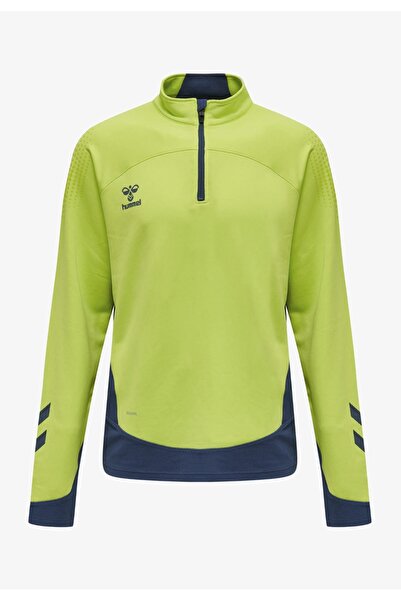 hummel Bluză Sport pentru Bărbați hmlLEAD Half Zip, Verde Neon/Bleumarin, Măr...