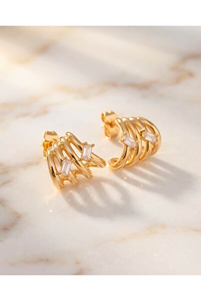 Portakal Esintisi Aurevix Baget Zircon Stone Multi-Looking Steel Xuping Earrings