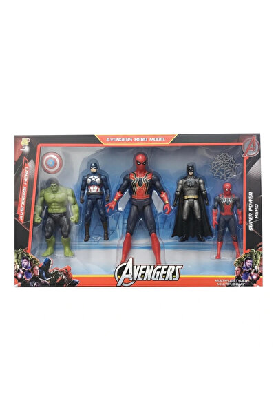 SPIDERMAN Kutulu 5 li Süper Kahraman Figür Set Hareketli Kol ve Bacaklar