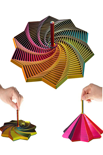 MİNGODAN Duyusal Oyuncak Büyük Boy Spiral Stres Yıldızı 17x17 cm Oyuncağı Dik...