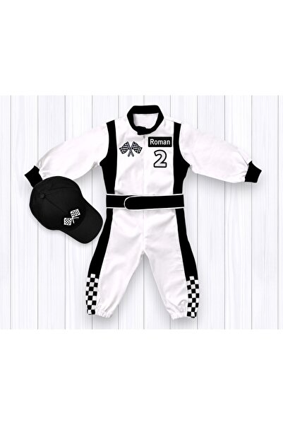 Mum Design Gifts Kişiye Özel İsimli Ve Yaş Yazılı Yarışçı Çocuk Tulumu Ve Şap...