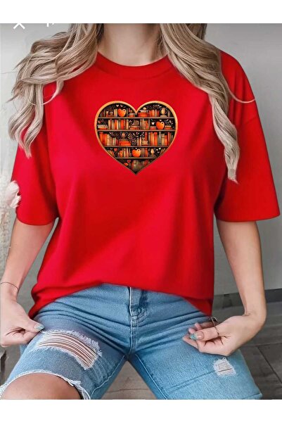 tkn your style Tricou cu imprimeu Heart Library pentru femei