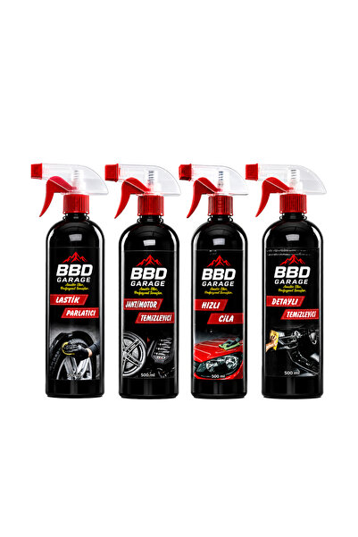 Lastik Parlatıcı + Detaylı Temizlik + Hızlı Cila + Jant/Motor 4'lü Set