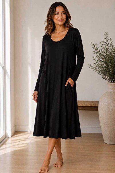 NO BRAND Rochie Simplă și Elegantă de Zi cu Decolteu Rotund, Mărimea 3XL