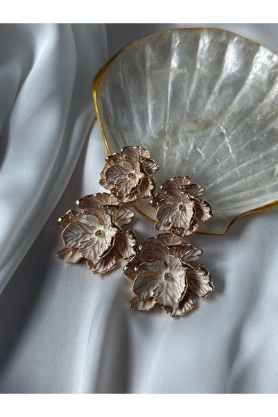 PALICE Gold Metal Dangling Flower Earrings