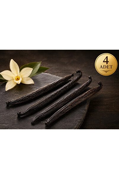 MY BAKE Premium Çubuk Vanilya 4'lü Paket | Doğal Bourbon Vanilya Çubuğu Vanil...