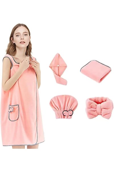 Arabest Wearable Bath Towel,Set of 5,Wrap Cozy Coral Fleece Highly Water Abso...