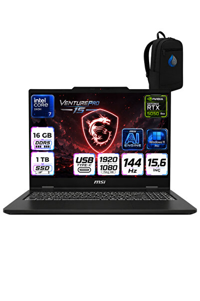 MSI VenturePro 15 Intel Core 7 240H 16 GB DDR5 1 TB SSD 8GB/RTX5050 15.6" FHD...