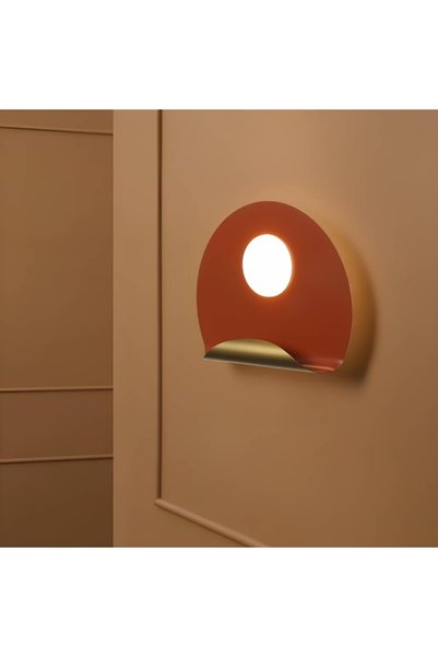 Happy Light Modern Led Curved Round Orange and Gold Color Light Source Yellow...