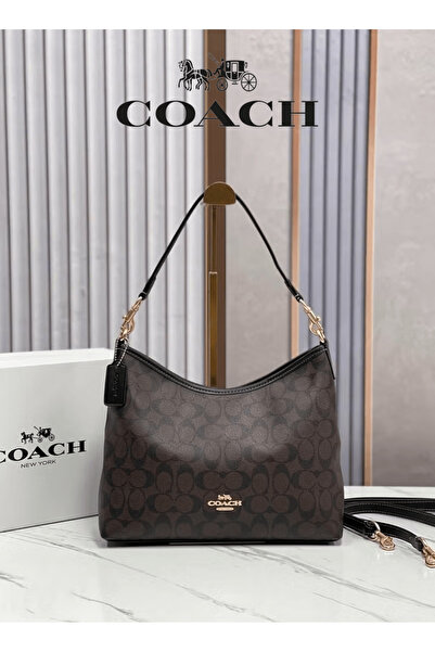 coach house حقيبة كتف متوسطة الحجم كلاسيكية بشعار LAUREL31، حقيبة كروس بودي، ...