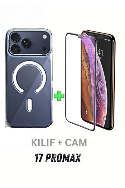 PSGT Set iPhone 17 Pro Max Magsafe Kılıf Wireless Kablosuz Şarj Destekli+ Ant...