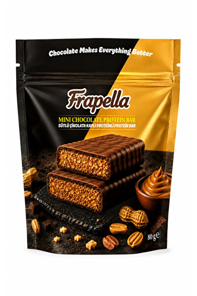 Frapella Sütlü Çikolata Kaplı Proteinli Yer Fıstıklı Bar 80 Gr. x 12 Adet