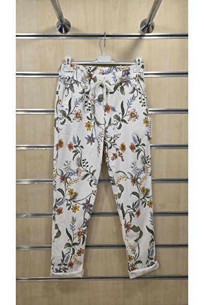 Park Moda Italian Trousers Lycra Floral Pattern