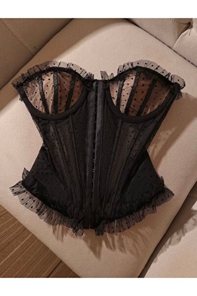 Pretty corset cu dantela si buline