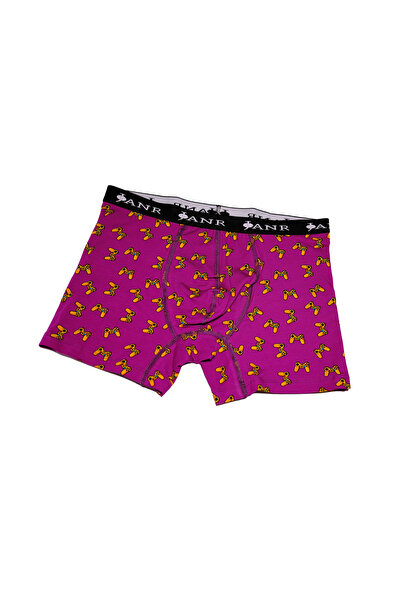 JANR Erkek Boxer Pamuklu Mor Desenli Passionate Games Purple Series