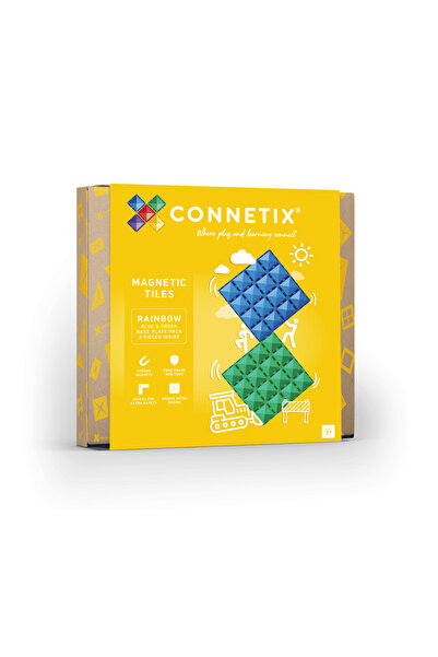 Connetix Rainbow Blue & Green Base Plate Manyetik Bloklar - 2 Parça