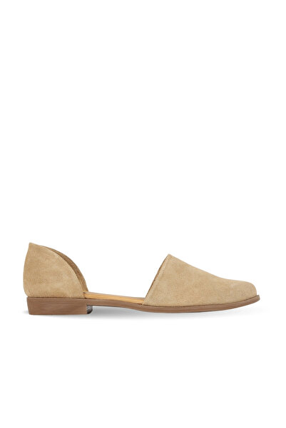 BUENO Tan Light Suede Women's Flat Sandals