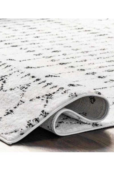 Handpicked Furniture Carpet Moroccan Style Light Grey For Living Room Bed Room Dining Room - Super Soft Durable And Stain Resistant 5 Designs 5 Sizes Runner, Black