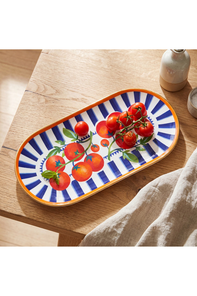 Baci Milano Dolce Vita Tomatos Oval Tepsi 11x24 cm Porselen