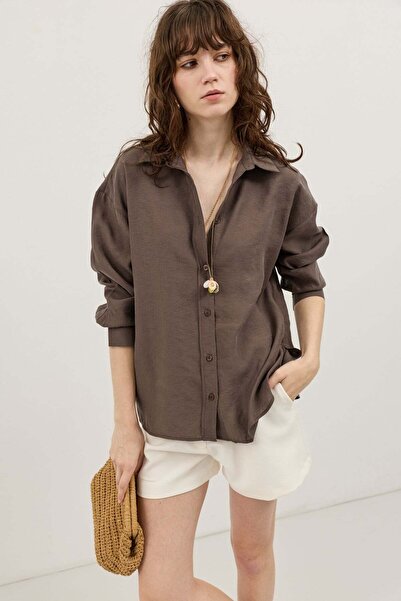 Antioch Coffee Modal Blend Relaxed Women's Shirt