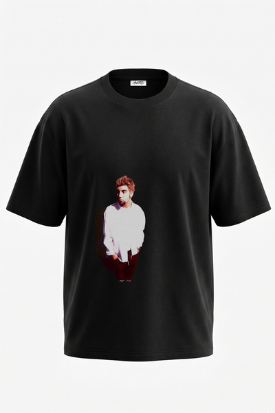 Anetos Tricou oversize negru din bumbac cu imprimeu pe spate Chino Moreno Design