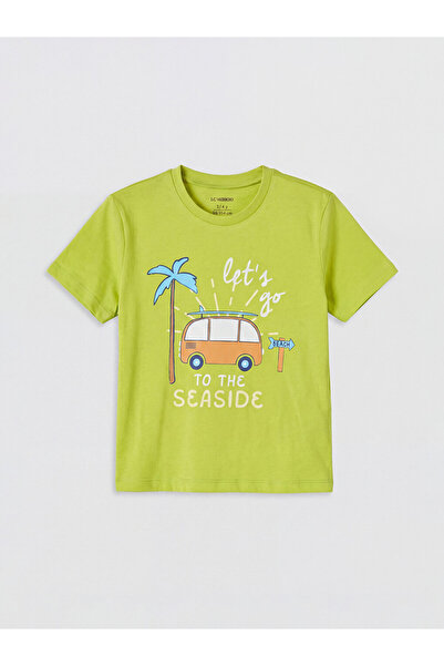 LC Waikiki New Season Lcw Kids White Printed Boys' T-Shirt Set