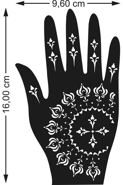 hennadibace Kına Kalıbı (GEÇİCİ DÖVME ŞABLONU) Hint Kınası Henna Tattoo Stenc...