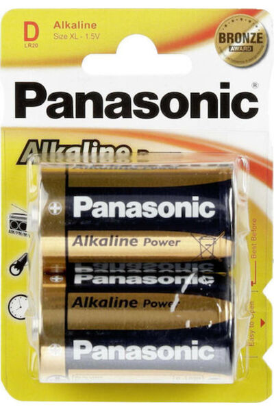 PANASONIC Συσκευασία 2 τεμαχίων Αλκαλικές Μπαταρίες D Power Bronze 1.5V Κωδικ...