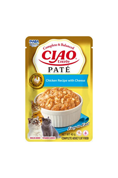 Inaba Ciao Entree Pate pentru pisici cu pui și brânză 40 g