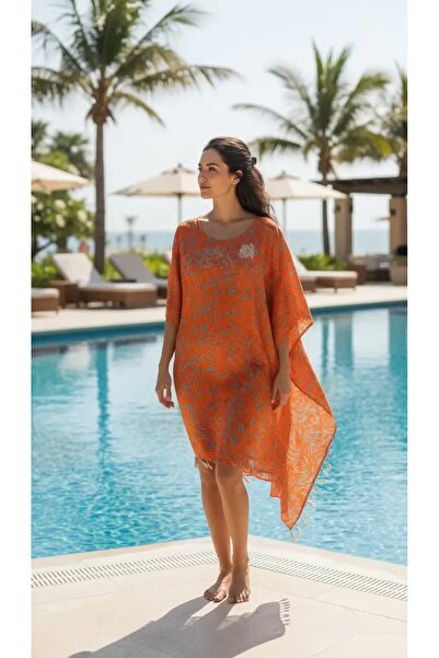 ELİTE NOVA SHOPPİNG Organic Woven Cotton Pareo – Loose Fit Standard Size Beac...