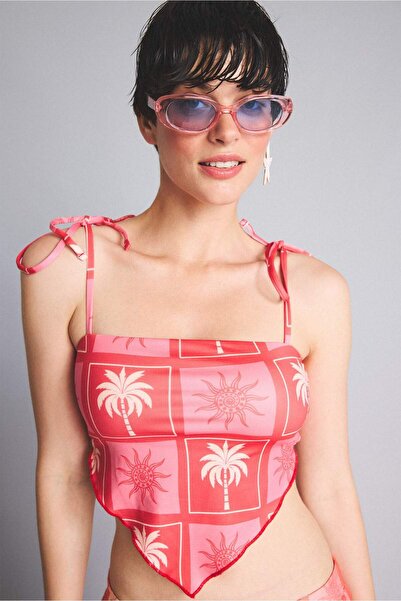 DeFacto Top de bikini Coral cu imprimeu digital, croială normală I2150AX26HS