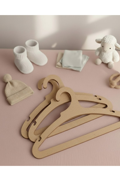 ih ihra Baby Clothes Hangers - Set of 15 Natural Wooden Baby Wardrobe Organiz...
