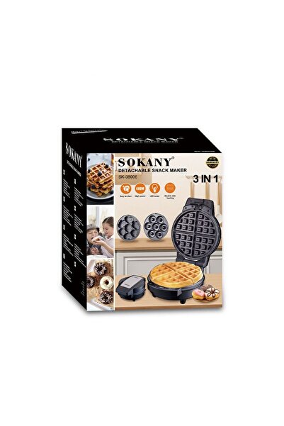 SOKANY 3-in-1 Detachable Sandwich Maker, Waffle Maker, Donut Maker & Cartoon ...