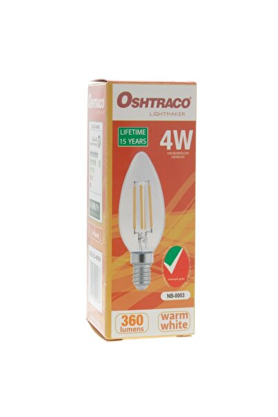 Oshtraco LED Lamp 4w Ac220-240v E14 Warm White Clear Filament