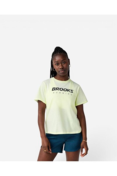 Brooks Graphic Short Sleeve Kadın Acik Sari Kısa Kollu Tshirt 221761732