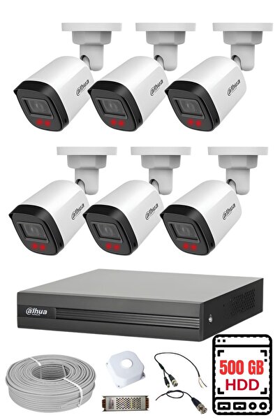 DAHUA 6 Kameralı 2MP Full HD Güvenlik Kamera Seti 500 GB HDD Dahil