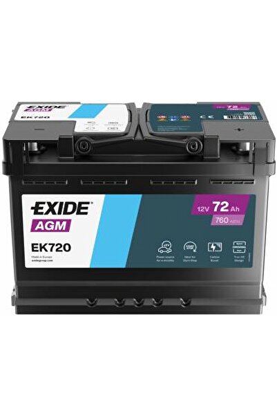 EXIDE 72 Ah Agm Akü EK720