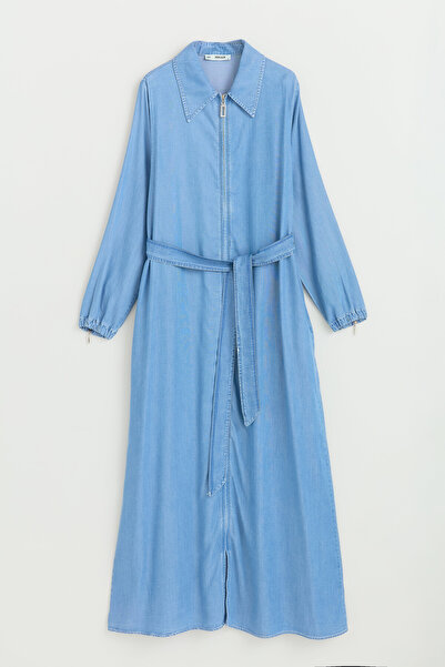 Nihan Belted Lyocell Robe - Ice