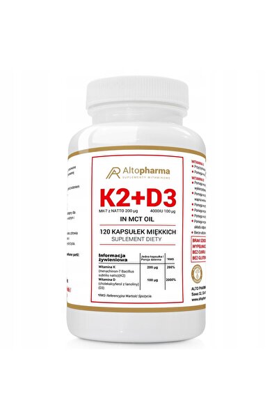 ALTO PHARMA K2 + D3 4000 UI + Ulei MCT 120 capsule