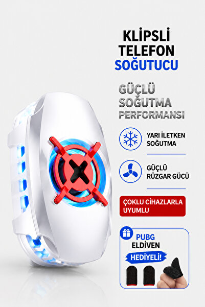 Abbruch Klipsli Telefon Soğutucu Fan Yarı İletken Soğutma RGB Işıklı Güçlü Fa...