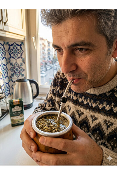 mucize Mate Çayı Yerba Mate Çayı İçin Paslanmaz Çelik Bombilla (Taşlı)