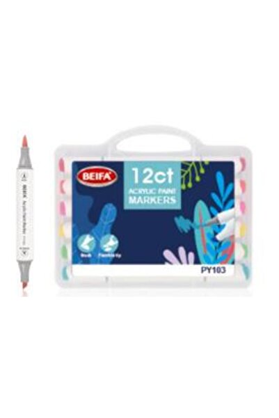 Beifa 12-Color Acrylic Marker Set