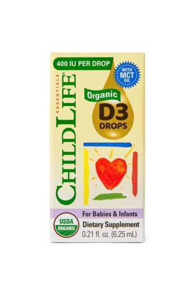 Secom Picaturi organice cu vitamina D3 Childlife Essentials, 400 UI, 6.25 ml,