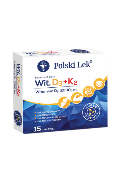 Polski Lek Vitamina D3+K2 15 Tablete