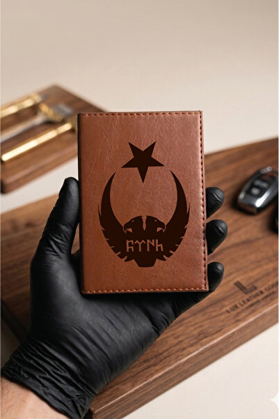 Yalıgraf Reklam Tabela Double-Headed Eagle Brown Tan Leather Stitched Vehicle...
