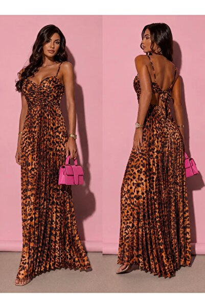Pretty rochie cu pliuri animal print