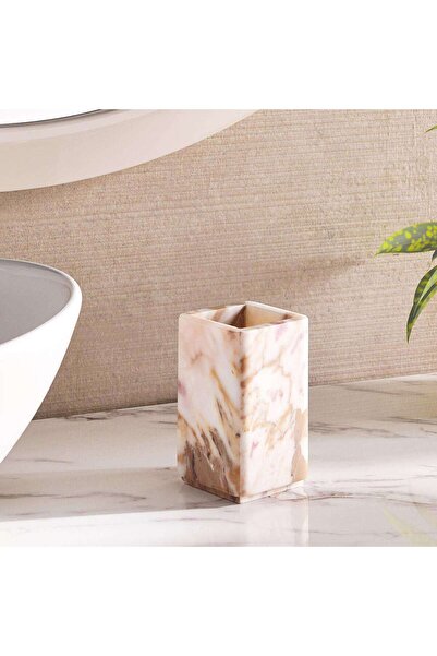 PAN HOME Aristo Marble Tumbler 7.3x7.3x11.7cm -beige