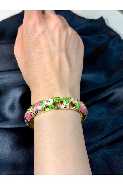 XUPING JEWELRY Pembe mineli vip kelepçe bilezik