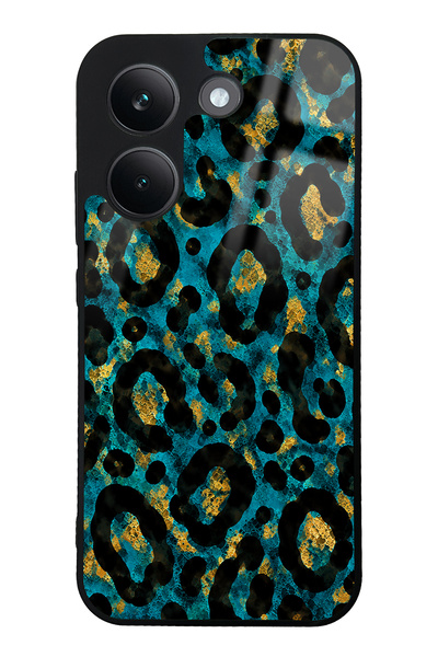 Spoyi Xiaomi Poco X8 Pro Blue Leopar Tasarımlı Glossy Telefon Kılıfı